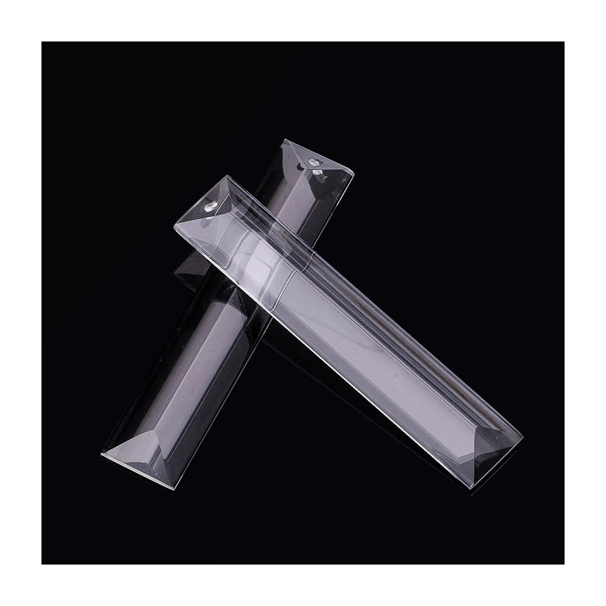 Chandelier Crystal Prisms Pendants 2pcs 100x22mm Crystal Long Strip Chandelier Lamp Parts K9 Glass Prism Decor