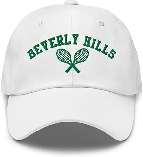Winnie Rose Apparel Beverly Hills Tennis Embroidered Dad Hat White/Green