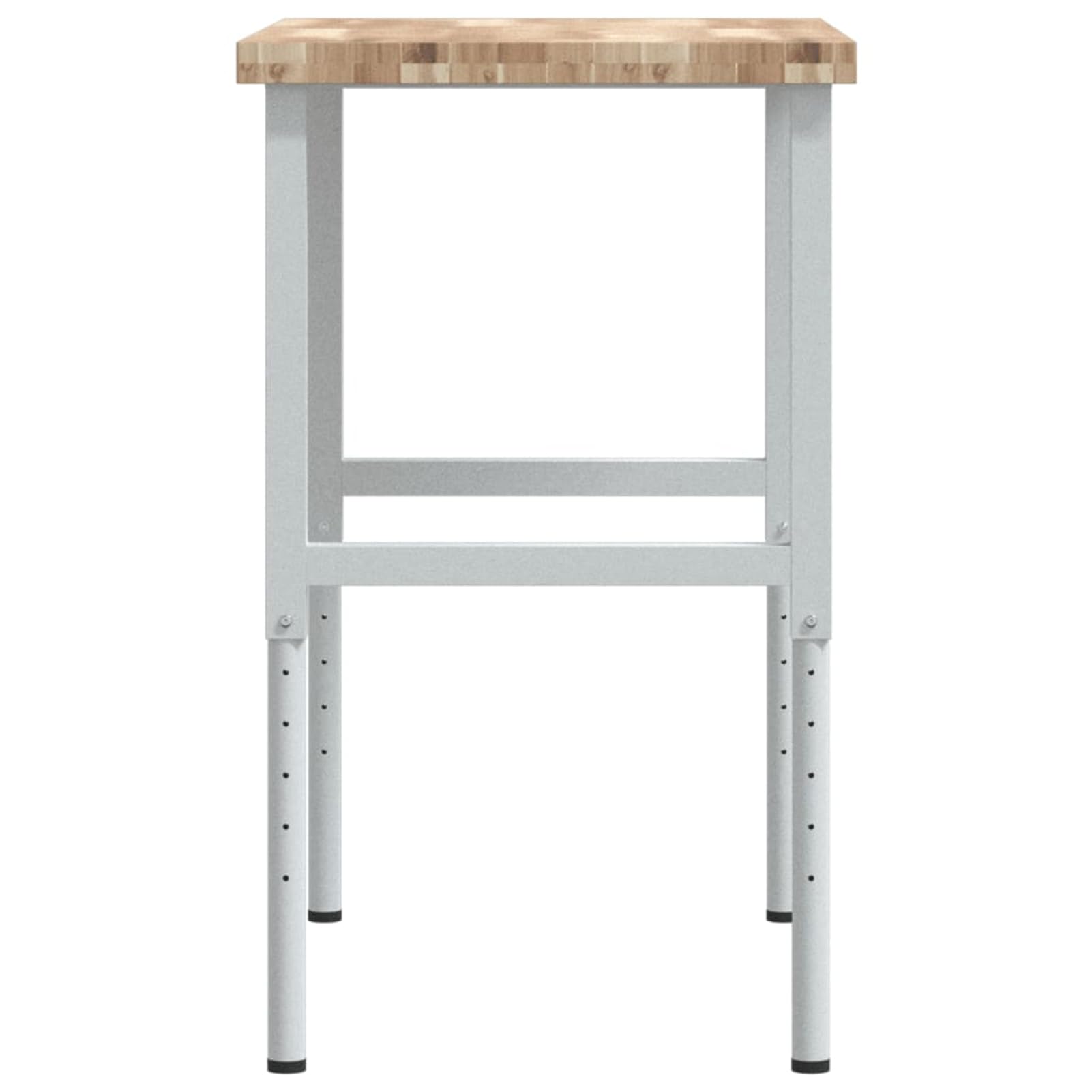Homgoday Banco da Lavoro in Legno massello di Acacia Non trattato con Gambe in Metallo Grigio Regolabili 100x60x(73-995) cm