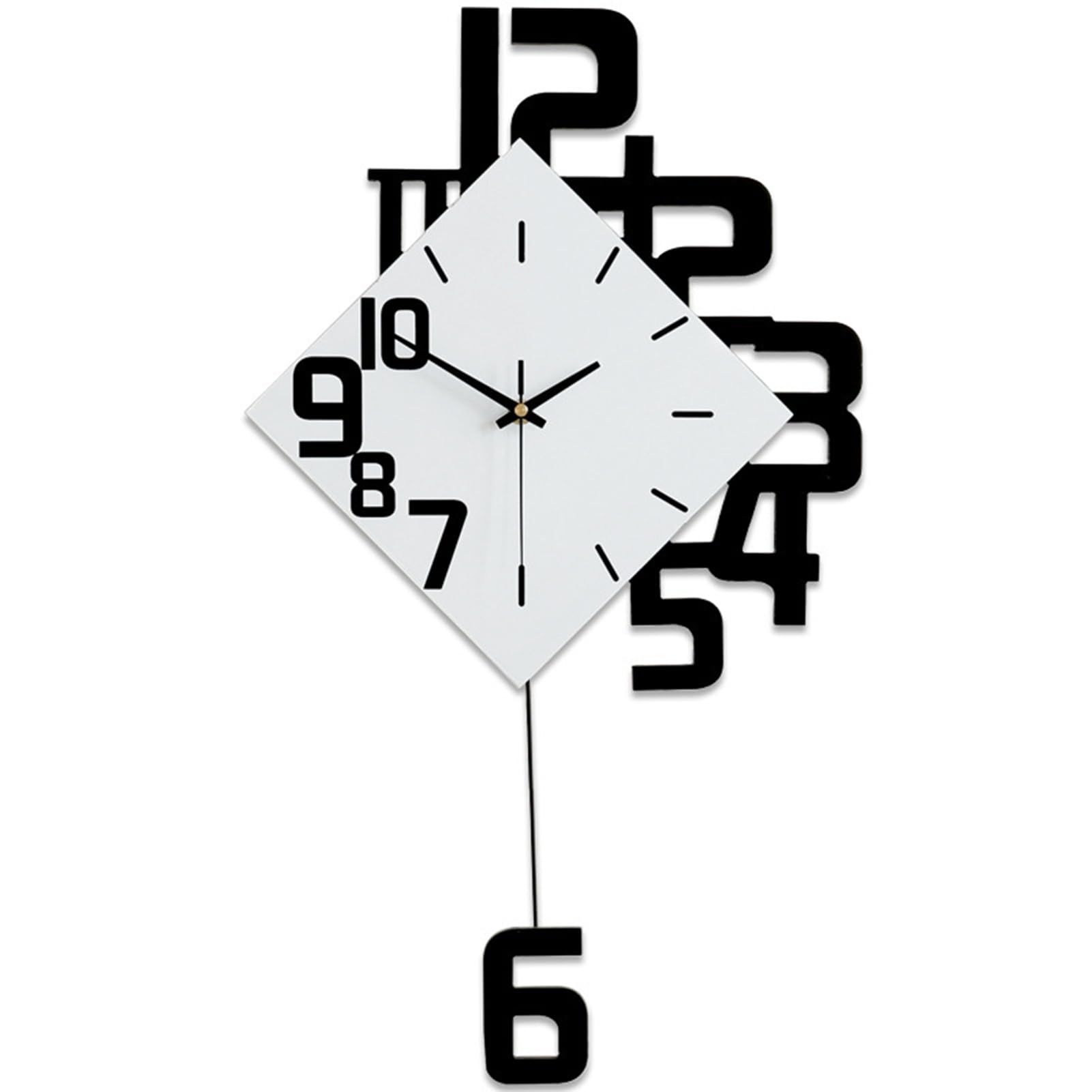 MYUYEE Large Wall Clock, Modern Silent Wall Clock, Non Ticking Ative Wall Clocks Battery Operated, Simple Design Pendulum Clock for Living Room, Office, Bedroom,50cm,50cm (50cm)