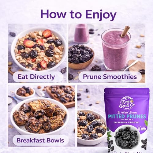 Image of Dry Goods Co. Premium Prunes (Dried Plums) 400g | Naturally Sweet & Seedless | High Fibre Healthy Snack | Soft, Fresh & Vacuum Packed | Rich in Antioxidants & Digestive Support