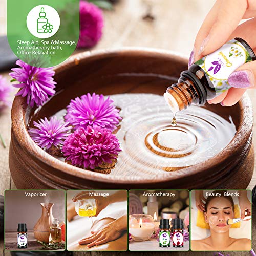 Etherische Oliën Set 14x10ml, 100% Pure Diffuser Olie Cadeauset, Citroengras/Pepermunt/Sinaasappel/Lavendel/Eucalyptus… - Afbeelding 5
