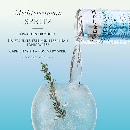Image of Fever-Tree Mediterranean Tonic Water - Premium Mixer for Cocktails and Mocktails, 24 x 5.1 fl oz Cans Glass Bottles - Naturally Sourced, Non-GMO