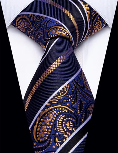 Image of YourTies Paisley Men's Necktie Woven Silk Floral Ties for Men Designer Formal Business Party Wedding