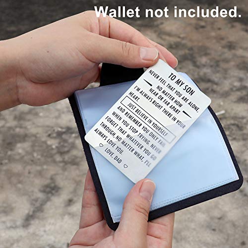 XYBAGS Gifts for Son from Dad, To My Son Engraved Wallet Card Inserts with Inspirational Quotes, Christmas, Birthday, Graduation, Gift Ideas3