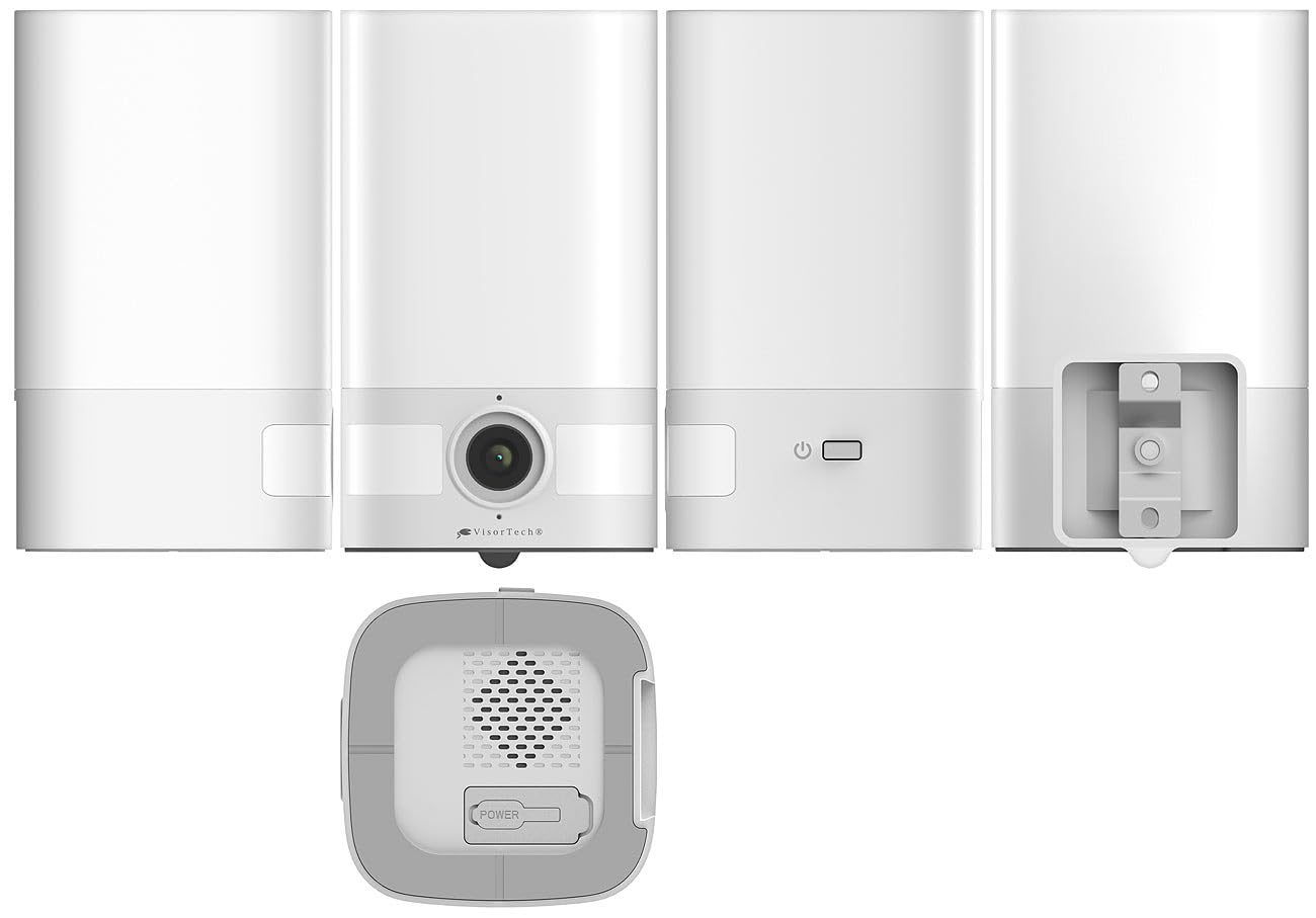 VisorTech wasserdicht: 2K-Akku-Überwachungskamera, LED-Licht 600 lm, Alarm, WLAN, App, IP65 (Überwachung Alarm Aufzeichnung, Überwachungskamera außen WLAN, PC)