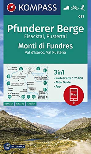 Télécharger Pfunderer Berge, Eisacktal, Pustertal, Monti di Fundres, Val d'Isarco, Val Pusteria 1:25 000 PDF