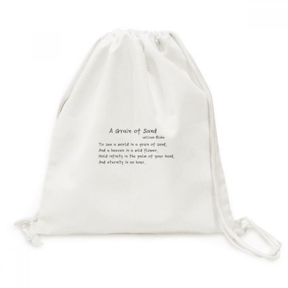 Toile drawstring backpack avec motif grain de sable et citation