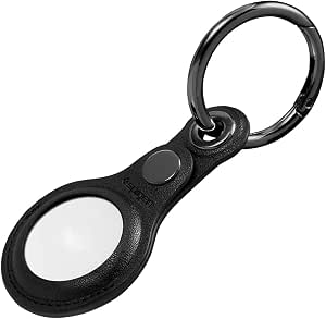 Spigen for AirTag Case Cover Holder, Valentinus | for 2nd Gen (2026) &amp; 1st Gen, Keychain Ring, Carabiner, Daily Carry - Black