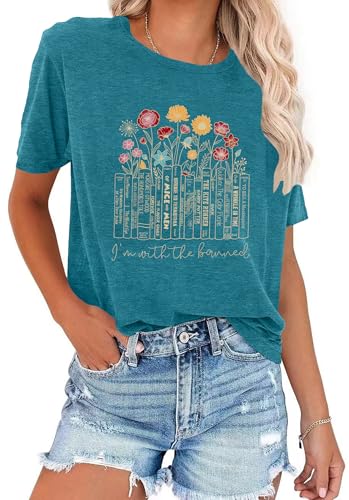 Image of Books Shirts for Women Reading T-Shirt Book Lover Tops Funny Readers Gifts Clothes Casual Librarian Tees