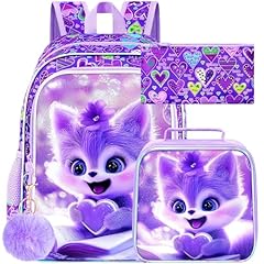 Uv Printing Purple Fox Book Backpack