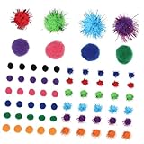 Boules de pompons : les pompons colorés sont délicats et lumineux, avec de bons effets décoratifs, et peuvent améliorer la capacité des enfants à reconnaître différentes couleurs, pompons pour l'artisanat