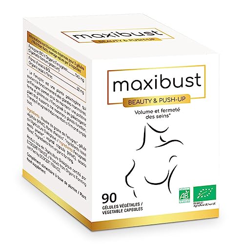 NUTRIEXPERT - Maxibust - Complément Alimentaire Naturel à Base de Fenugrec - Pour une Poitrine Plus Généreuse et Plus Ferme - Étui de 6 blisters de 15 Gélules Végétales = 1 Mois de Cure