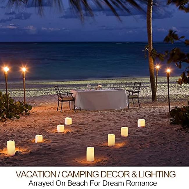 Set of 4 White LED Pillar Candles