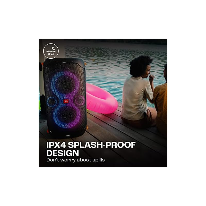 JBL Partybox 110 | Wireless Bluetooth Party Speaker | 160W Monstrous Pro Sound | Dynamic Light Show | Upto 12Hrs Playtime | Built-in Powerbank | Guitar & Mic Support PartyBox App (Black) - Image 5