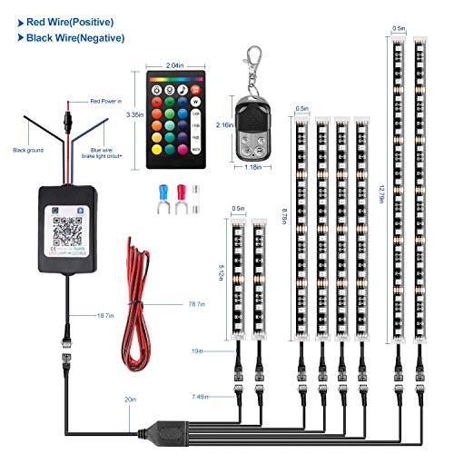 Hyb 8Pcs Motorcycle Led Light Kits Smart Brake Underglow Neon Ground Effect Atmosphere Light Strips With Bluetooth App Ir And Rf Wireless Remote Controllers For Motorcycles Trikes Golf Carts Atvs Utvs #TOP5