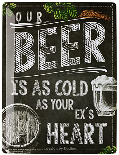DODINO Placa Decorativa 30x40cm para pared Idea de regalo para fans de cerveza Cartel de Chapa Retro metálico, Diseño Vintage