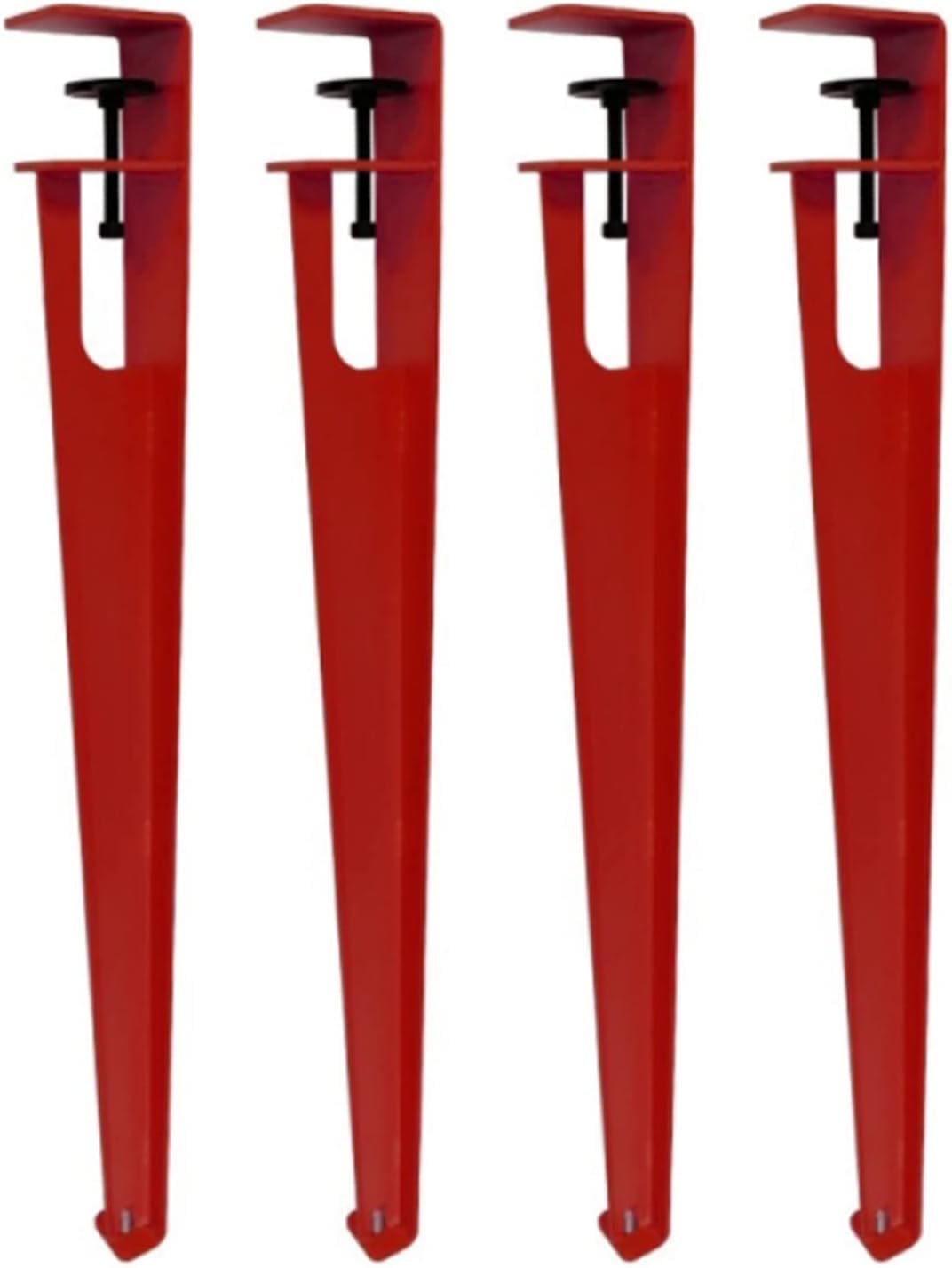 Adjustable Metal Table Legs - 4pcs F-shape Iron Clamp Feet For Coffee/dining Tables, No-punch Diy Bar Support With Adjustable Height Red 76cm(30in)