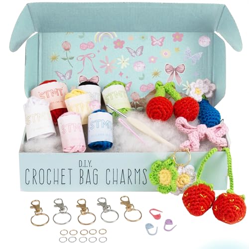 STMT D.I.Y. Crochet Bag Charms, Creates 7+ Keychains, Crochet Kit