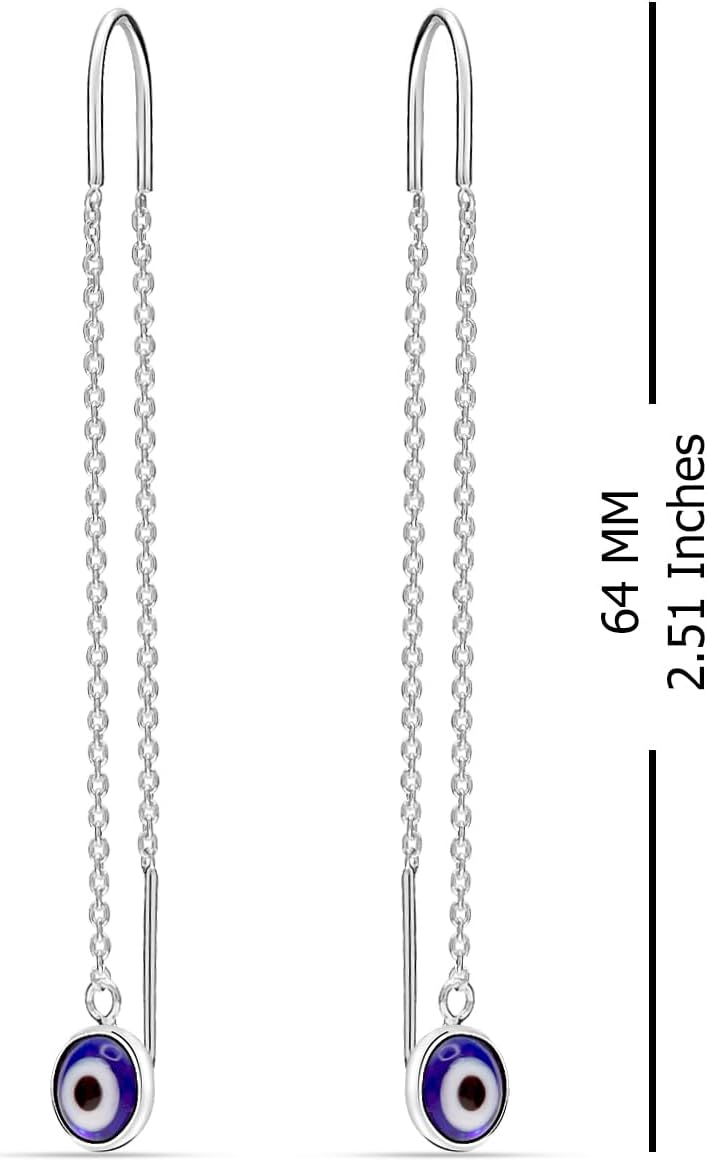 LeCalla 925 Sterling Silver Long Drop Earrings for Women | Lightweight Long Tassel Chain Threader Drop Dangle Earring for Women - Image 4