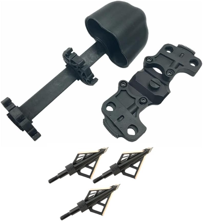 Ravin Crossbows R200 Quick-Detach Quiver/Mounting Bracket (Holds 3 Crossbow Arrows/Bolts) Bundle with HME Hunting Broadheads Kit (2 Items)