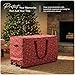 Covermates Keepsakes Christmas Tree Structured Rolling Storage Bag – Heavy-Duty Holiday Storage Container with Wheels, Padded Handles & Sturdy Inserts – Closet & Garage Organization, Red Snowflake