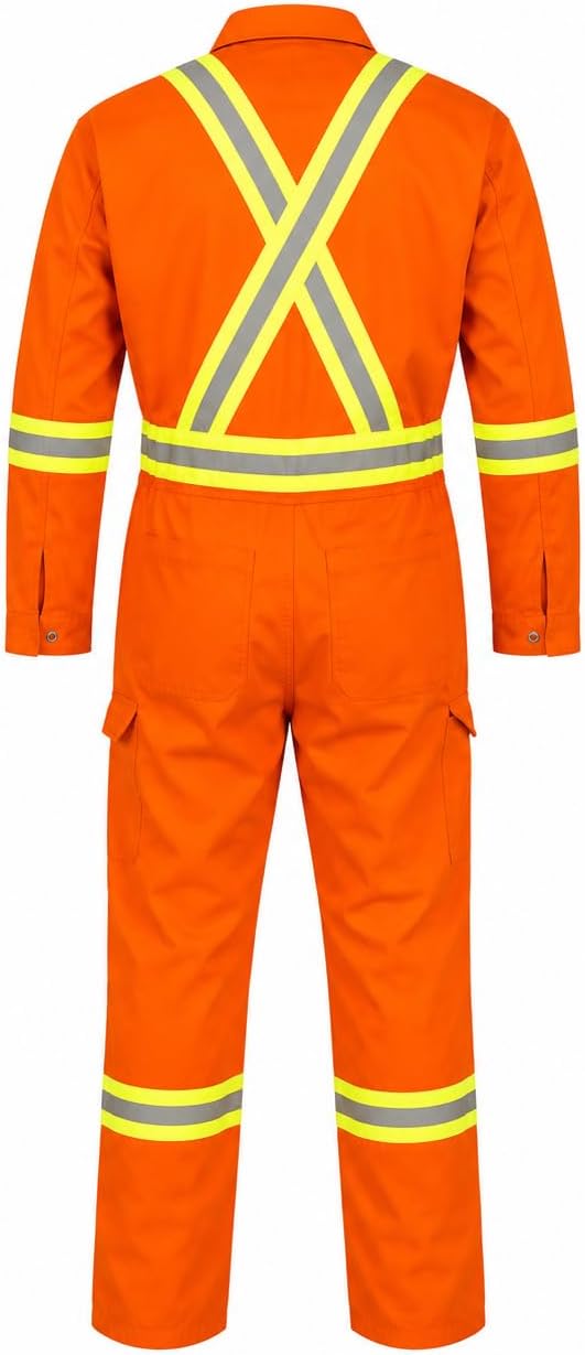 Just In Trend Flame Resistant Hi Vis Reflective Coverall with Leg Zipper