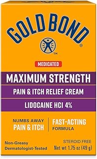Gold Bond Medicated Maximum Strength Pain & Itch Relief Cream, 1.75 oz., with Lidocaine