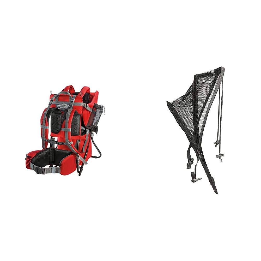 Ferrino Caribou, Porta bimbo, Bambino, Rosso, 6-24 mesi & Baby Carrier, Para Sole Bambino, Grigio