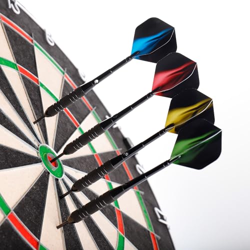 WayArrival Profi Steel Darts Set | 12 Stück 24g Dartpfeile mit Metallspitze & Messing-Schäften | Inkl. 24 Flights, 20 O-Ringe, Ersatzschäfte | Für Bar, Training & Turnier