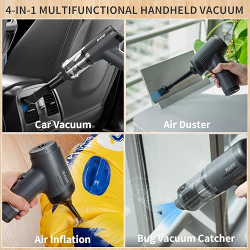 2-in-1 Car Vacuum&Air Duster,80W/16kpa/12KRPM/30 Mins,High Powerful Dust Cleaner Portable Cordless Vacuum Pro,Compressed Air Blower,Lightweight Rechargeable Handheld Mini Vacuum for Car/Home/Office — view 6
