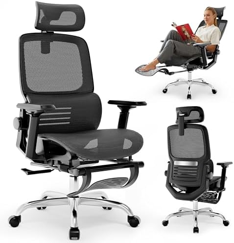 Ergonomic Office Chair, High Back Desk Chairs with Retractable Fo...