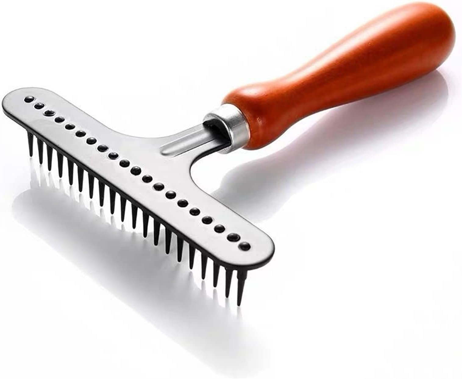 Carpet Rake, Carpet Groomer Rake, Carpet Restoration Rake, Shag Rug Rake, Iron Comb with Wooden Handle Carpet Corrector, Restore Softness Fluff Carpet For Pet Hair Rug Hand Held Carpet Rake