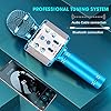 ShinePick Karaoke Bluetooth Microphone, 5 in 1 Recording & Singing Microphone for Kids Adults, Dancing LED Lights Portable Speaker Karaoke Machine, Wireless Microphones for Phone/Pad/TV (Blue) #4