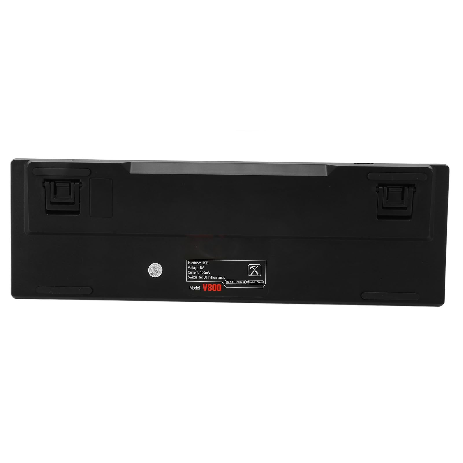 Acouto 68-klawiszowa Klawiatura Mechaniczna Podświetlenie RGB Dwukolorowa Klawiatura do Gier dla Domowych Akademików Internet i Kolor Biały Zapewniający wygodę 68-klawiszowa Mechaniczna do Gier