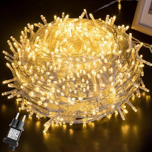 Guirlande lumineuse sapin sans nœud 100m 1000 LED extérieur facile à installer