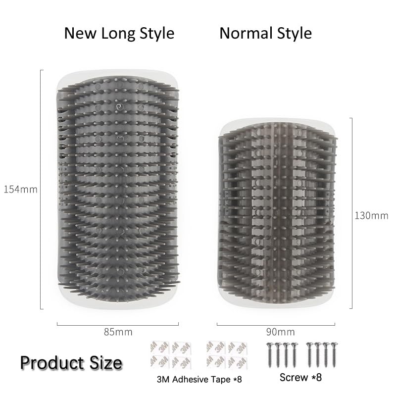 2 Pcs Upgraded Cat Self Groomer with Catnip, Corner Brush Massager for Indoor Cats, Wall Scratcher for Large & Thick-Haired Felines - image 4