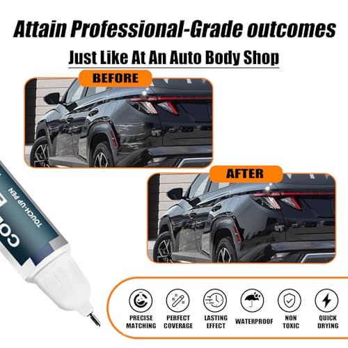 Image of TCM Ash Black Touch Up Paint Compatible with Dodge Ram /Hyundai, Car Paint Pen Scratch Repair Two-In-One Touch Up Paint, Premium Car Scratch Remover for Deep Scratches