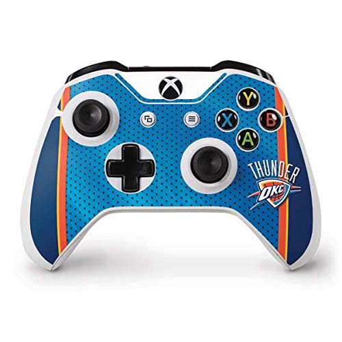Skinit Decal Gaming Skin Compatible with Xbox One S Controller - Officially Licensed NBA Oklahoma City Thunder Blue Jersey Design