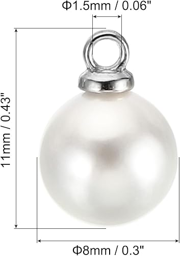 Miniatura 2 de PATIKIL 150 cuentas de perlas de perlas de imitación de perlas colgantes de bricolaje para hacer joyas, pulseras, aretes, collar