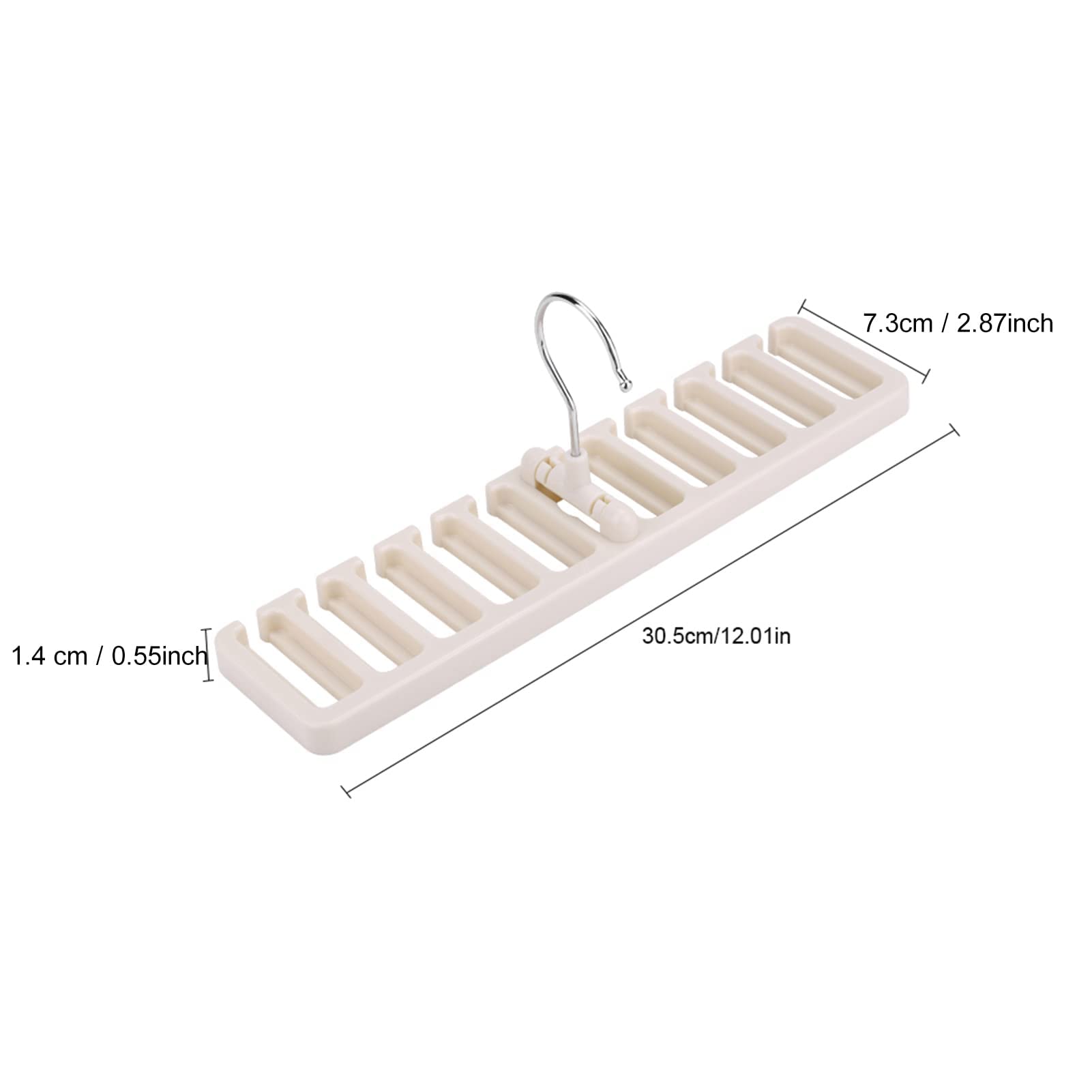 Jaugufiy 2 Pack Necktie and Belt Hanger Tie Belt Organizer Scarf Rack Organizer Hanger Holder Closet Wardrobe Space Saver Belt Rack with Hooks for Storage Necktie,Belt Scarf (White)