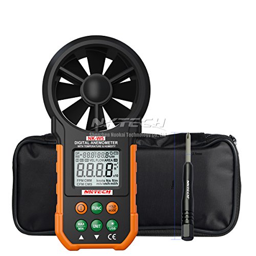 nktech nk-w5 Digital anemómetro Velocidad del Viento medidor de Flujo de Aire Volumen Ambiente con Pantalla LCD de Temperatura y Humedad USB Carga de Datos retroiluminación 9999 recuentos nktech nk-w5 Digital anemómetro Velocidad del Viento medidor de Flujo de Aire Volumen Ambiente con Pantalla LCD de Temperatura y Humedad USB Carga de Datos retroiluminación 9999 recuentos