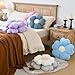 Flower Shaped Pillow, Cute Decorative Throw Pillow with Soft Artificial Rabbit Fur for Couch Bed Chair Floor, Flower Pillows Seating Cushions with Room Décor for Bedroom Living Room (14.9