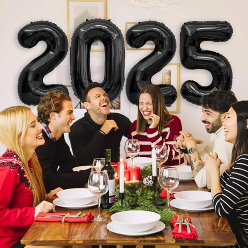 Image of 2025 Balloons Black, 40 Inch Foil Black Number Balloons 2 0 2 5, New Years Decorations, 2025 Graduation Decorations, New Years Eve Party Supplies 2025, Class Of 2025 Decorations, Graduation 2025
