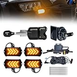 BystralX UTV Turn Signal Kit with 110dB Horn, Pre-Wired, Plug and Play UTV ATV Blinker with Lever Column Switch, Universal Street Legal Turn Signals Compatible with Polaris, Can-Am, Teryx, CFMOTO