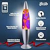 Jambo Lampe à mouvement liquide 16" – Pourpre avec cire jaune/orange – Lumière relaxante, lampe décorative pour salon, bureau ou chambre, veilleuse pour adultes, ados et enfants