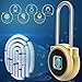 Fingerprint Padlock, Eseesmart Padlock Long Shackle, Locker Lock, Gym Lock with Fingerprint and Bluetooth Unlock, Outdoor Waterproof for Gym, Outdoor Sheds, Fence, School, Lockers