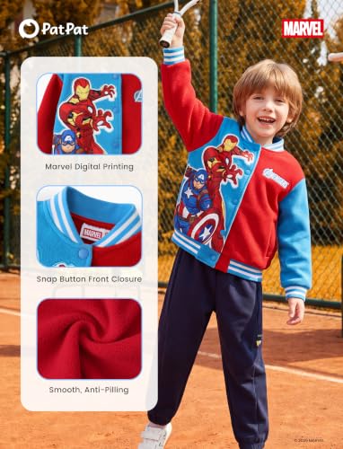Image of Disney Marvel Bomber Jacket Spider Man Toy Story Cars Varsity Cardigan2-13Y | Officially Licensed Snap Button Coat,Fall Star Wars Graphic Cloth Top,Hulk Venom Stitch Mickey Lightning Mcqueen Kids Apparel