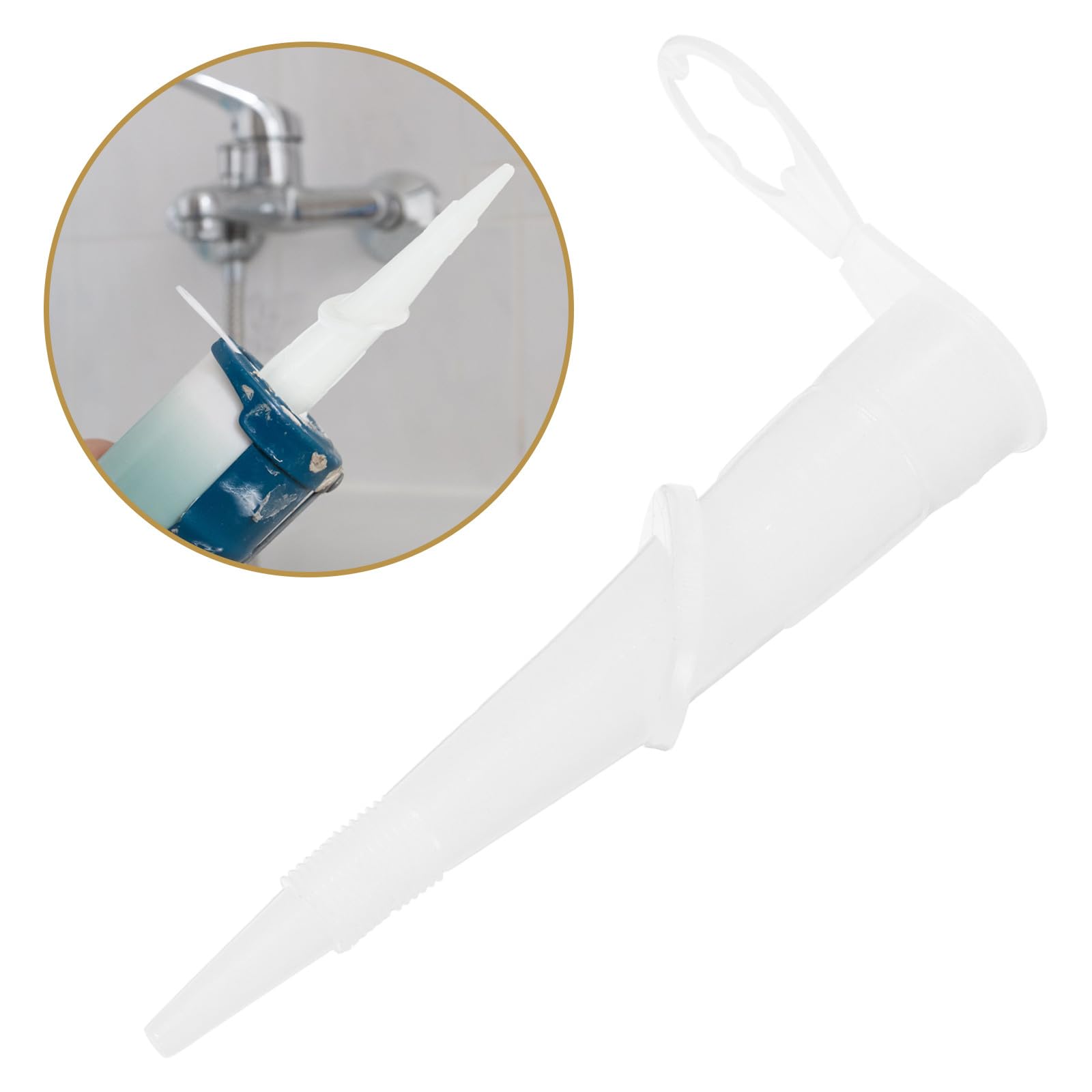 Ipetboom 10 Buses Applicateur Joint Silicone 360° Flexibles, Ouverture Filetée, Positionnement Facile pour Mastic D'étanchéité et Calfeutrage Précis