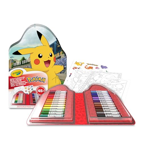 CRAYOLA - Maletín Pokémon para Colorear con Pegatinas, Set con...